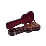 Crossrock Hard-Shell Wood Case for Tenor Ukuleles, Sponge Lining, Metal Feet, Storage Space, Brown (CRW600TUBR)