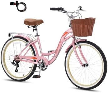 LUXECYCLES Beach Cruiser Bike for Women, 7 Speed Women's Bike