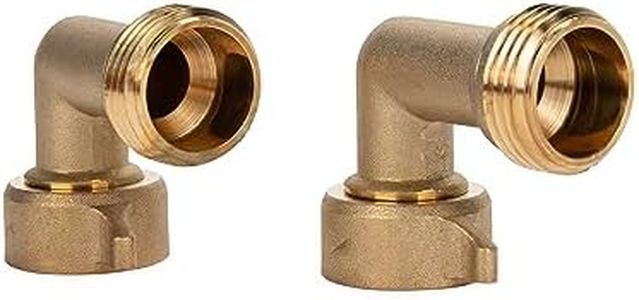 Camco 90-Degree Hose Elbow with Easy Grip Connector | Perfect for RV Water hookups and Residential Outdoor faucets | 2-Pack | (22507)