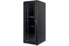 DIGITUS Professional Network Cabinet Unique Series 42 U 48.36 cm (19 Inches), Glass, steel, Lacquered-Black, 42HE-80 Breit-100 cm Tief