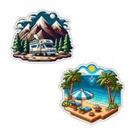 magneverse Mountains & Beach Fridge Magnet Set for Travel Junkies, Premium Acrylic Fridge Magnets for Kitchen & Home Decor (Set of 2 Magnets)