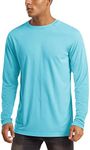 UPF 50 Sun Protection Shirts for Men - Long Sleeve UV Protection Quick Dry Athletic Hiking Shirts - Ice Blue