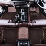 7D Premium Leatherette Car Foot Mat for Toyota Innova Hycross| Imparts Luxurious & Elegant Look | 100% Waterproof and Dust Proof | Custom Fitted Car Floor Tray Mat - Coffee