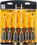 GSK Cut® 6 pcs Round Blade Screwdriver set Industrial Premium Pro-Grade Screwdriver Set with Custom Ergonomic Handle Design Resistant CR-V Steel (Pack of 6)