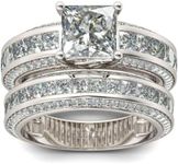 Jeulia 2.85 Carat Sterling Silver Princess Cut Bridal Set Engagement Wedding Rings Bands with Cubic Zirconia for Women with Jewelry Gift Box (8)
