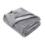 GonZalo GraCia. Fleece Blanket Throws for Sofas 400 GSM Light Grey Blankets Reversible Sofa Bed Throw Breathable, Cuddly, Fluffy & Warm (Silver/Light Grey, King)