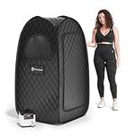 ThermoLab Portable Sauna - Premium Home Sauna Pod Incl1000w 2.2L Steamer, Chair & RGB LED Light - Indoor Sauna Tent for Recovery & Stress Relief - Steam Sauna Compact & Easy-to-Use Solution 2024 Model