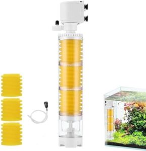 Jainsons Pet Products Transparent 4-in-1 Internal Aquarium Filter with Cleaning Chamber System, Submersible Oxygen Pump Sponge Aquarium Silent Filters for Fish Tank (1200 L/H, 25W | RS-266F)