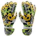 ATHPIK Goalie Goalkeeper Gloves for Kids & Youth Fingersave, pro Soccer Gloves with Grip, Football Goalie Gloves for Kids 8-12, Boys, Girls, Size 5/6/7 (Yellow&Green, 6)