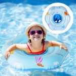 Qoosea Baby Pool Float Baby Swimming Ring with Patch Kit PVC Materials for Babies Aged 3-36 Months Swim Floating (Blue)