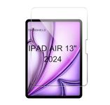 TECHSHIELD Screen Protector for iPad Air 13 inch M2 2024 6th Generation, Full Coverage Tempered Glass, [Face ID & Apple Pencil Compatible], with Easy Installation Frame, HD Clear, Anti Scratch