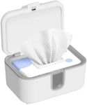 KOSTTE Baby Wipes Warmer, Larger Capacity Wipe Dispenser, Even Heating Diaper Wipe Warmer with Night Light, On/Off Switch, White