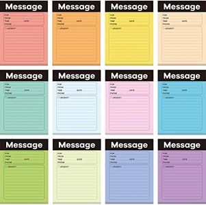 Phone Message Pad Telephone Message Sticky Notes 3.5 x 4.7 Inch Self Adhesive Message Book for Home Office School Supplies (Stylish Color, 12 Pack)