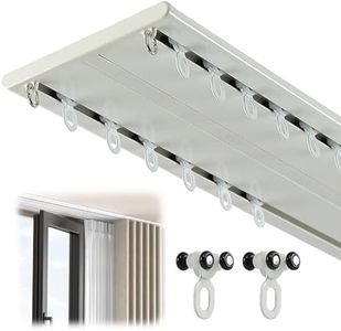 Double Row Curtain Track Silent Heavy Duty Drop Ceiling Curtain Track, Aluminum Alloy Ceiling Drape Track Set, for Living Room Bedroom Hospital Easy Install, White,5.3m(17.4ft)