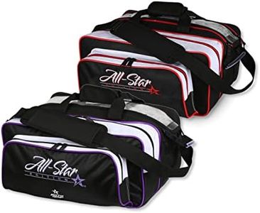 Roto Grip - 2 borse da bowling - Bowling bag per due palline da bowling e 1 paio di scarpe da bowling - [All-Star Double Tote] - Borsa da viaggio piccola per uomo, donna e bambino - nero/bianco/viola