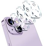 imluckies [3 Packs] Camera Lens Protector for iPhone 14 6.1 inches/iPhone 14 Plus 6.7 inches, 9H Tempered Glass Film with Anti-Flash Ring, HD Clear, Scratch-Resistant, Case-Friendly, Easy to Install
