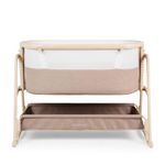 Ickle Bubba Bubba&Me Luxe Bedside Crib – Co-Sleeper Baby Bed with Rock or Static Mode, Adjustable, Breathable Mesh, Mattress & Storage, 0-6 Months (Biscuit)