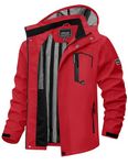 TACVASEN Men's Windbreaker Jacket Light Weight Fall Jacket for Men Red Sailing Jacket Waterproof Shell Jacket Outwear with Hood Outdoor Sports Travel Jacket,XL