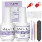 Saviland Liquid Latex & Gel Nail Polish Remover Kit - 15ml Gel Nail Polish Remover with Liquid Latex Nails Peel Quick Drying & Easy Remove Nail Polish, Not Harmful To Skin and Nails
