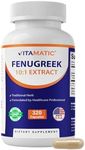 Vitamatic Fenugreek Capsules Extra Strength 3000 mg per Serving - Trigonella Foenum-Graecum - Methi Seeds Powder Pills - 320 Vegetarian Capsules