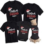 Matching Family Christmas Squad T-Shirts With Glitter Personalised Mum Dad Dog