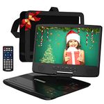 Portable DVD Player, HDPDVD-01 with 10.1" Swivel Screen Car DVD Player for Both Traveling and Indoor Viewing Support SD Card USB DVD AV in/Out Headphone 5 Hours Rechargeable Battery Black