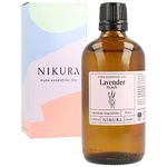 Nikura French Lavender Essential Oil - 100ml | Lavender Oil for Sleep, Aromatherapy, Diffusers for Home, Candle-Making, Bath, Anxiety, Massage, Hair, Skin | 100% Pure Natural Oils | Vegan & UK Made