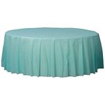 Amscan Round Plastic party-tablecovers, 84", Robin's-egg Blue