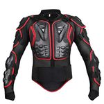 GES Motorcycle Body Protective Jacket Guard Motorbike Motorcross Armour Armor Racing Clothing Protection Gear (XL(Black and Red))