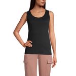 Lands' End Women's Cotton Tank Top, Black, Medium