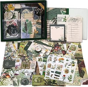 Scrapbooking Supplies Kit, Vintage Botanical Aesthetic Scrapbook Kit for Bullet Junk Journal, Stationery, A6 Grid Notebook, Flower DIY Journaling Supplies, Birthday Craft Gift Teen Girl Kid Women