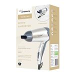 Paul Anthony Travel Dry 1200w Travel Hair Dryer / 2 Heat Settings / 2 Speed Settings/Folding Handle/Concentrator Nozzle/Safety Cut-Off/Hang up Loop/Dual Voltage 110/240v - Silver - H1010SV