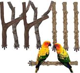 8 Pcs Bird Perches, Natural Wood Bird Stand Branch Set, Wooden Parrot Perch Paw Grinding Stick Branch Chewing Stick Exercise Training Branch Bird Cage Accessories for Budgies Cockatiel Parrot Toy