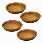 Lasaki Round Ceramic Trays (Plates Saucers) for Pots, planters, Flower, Succulent(Set of 4,Antique,5 inch) R5(Plants not Included)