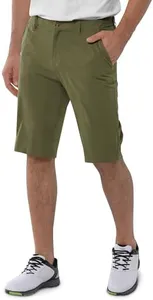 33,000ft Men's Golf Shorts Dry Fit, Lightweight Quick Dry Golf Stretch Shorts with Pockets 11" Inseam for Travel Casual Olive
