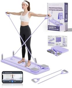 AMAZINGHOME Purple Pilates Board - Foldable Pilates Body Sculpting Machine Set Pilates Reformer, and Knee Pad, Home Full Body Fitness Equipment, Professional Pilates Equipment for Men/Women