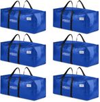 ClearSpace Heavy Duty Moving Boxes or Storage Bags – Storage Bins with Lids, Large Moving Bags with Backpack Straps & Handles – Moving Supplies for College Dorm or Christmas Decorations, 6 Pack