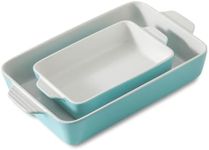 Howise Ceramic Baking Dish Set, Bakeware Set, Rectangular Casserole Dish Set, lasagna Pan, 2 Baking Pans Set for Cooking, Kitchen Dinner, 9 x 13 Inch, Blue