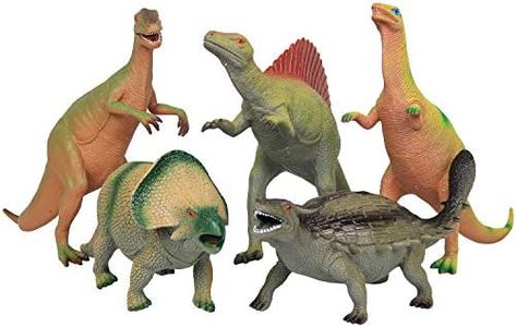 Click N' Play Realistically Designed Jumbo 11" Dinosaur 5Piece Playset