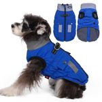 Poseca Winter Dog Coat Jacket Vest Clothes Dog Harness Coat Adjustable Reflective Dog Jackets With Pockets and Faux Fur Collar Winter Waterproof Dog Coats for Small Medium Large Dogs