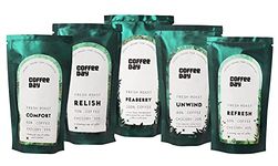 Cafe Coffee Day - Filter Coffee Powder Starter Pack 75 Gm Packet Each (Pack Of 5)|South Indian Filter Coffee Powder, Medium To Dark Roast|Peaberry, Unwind, Refresh, Comfort & Relish