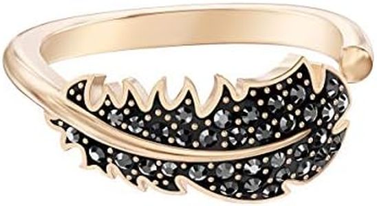 Naughty Motif Ring, Black, Rose-Gold Tone Plated