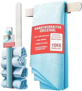 Bublife Porte-Serviettes en Acier Inoxydable sans perçage 36 cm - Charge maximale : 10 kg - Porte-Serviettes adhésif - Porte-Serviettes de Bain sans perçage - Porte-Serviettes de Salle de Bain