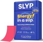 Slyp Caffeine Strips Energy Supplements – Strawberry Mint for Focus Factor with 40mg L-Theanine, Vitamin B6 & B12 Alternative to Sugar Free Gum, Energy Gel, Energy Pills – 30 Count