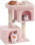 Feandrea Cat Tree, 39.8-Inch Cat Tower, XL, Cat Condo for Extra Large Cats up to 44 lb, Large Cat Perch, 2 Cat Caves, Scratching Post, Jelly Pink UPCT614P01