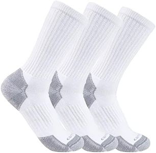 Carhartt Men's Midweight Cotton Blend Sock 3 Pack, White