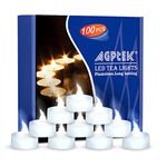 AGPtEK Tea Lights,100 Pack Flameless LED Candles Battery Operated Tealight Candles No Flicker Long Lasting Tealight for Wedding Holiday Party Home Decoration(Cool White)