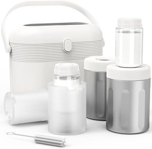 NesveCit Portable Breast Milk Cooler, 24H Chill Medical-Grade 316L Stainless Steel, 2-in-1 Breastmilk Cooler Bottle & Thermos with Leakproof Storage Bottle, No Ice Needed for Travel/Work, 20oz, Beige