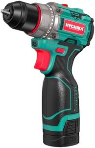 HYCHIKA Cordless Screwdriver, 18 V 35 N·m Cordless Drill with 2.0 Ah Battery, 21 + 1 Torque Setting and Variable Speeds, 1 H Quick Charge, 22 Pieces Accessories and Carry Bag for Drilling and Screws