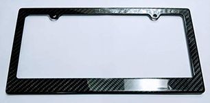 Real Carbon Fiber License Plate Frame (Pack of 1 PC) for Canadian License Plate, Real Carbon Fibre, Lightweight, Weather-Proof (Gloss Black, 1PC)